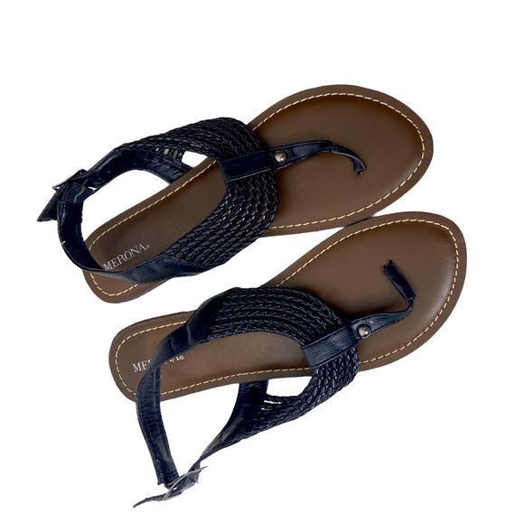 Merona Sandals Braided Faux Leather Thong - Picture 1 of 8